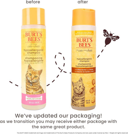 Burts Bees for Pets Hypoallergenic Cat Shampoo, Unscented, 10 Fl Oz, 2-Pk