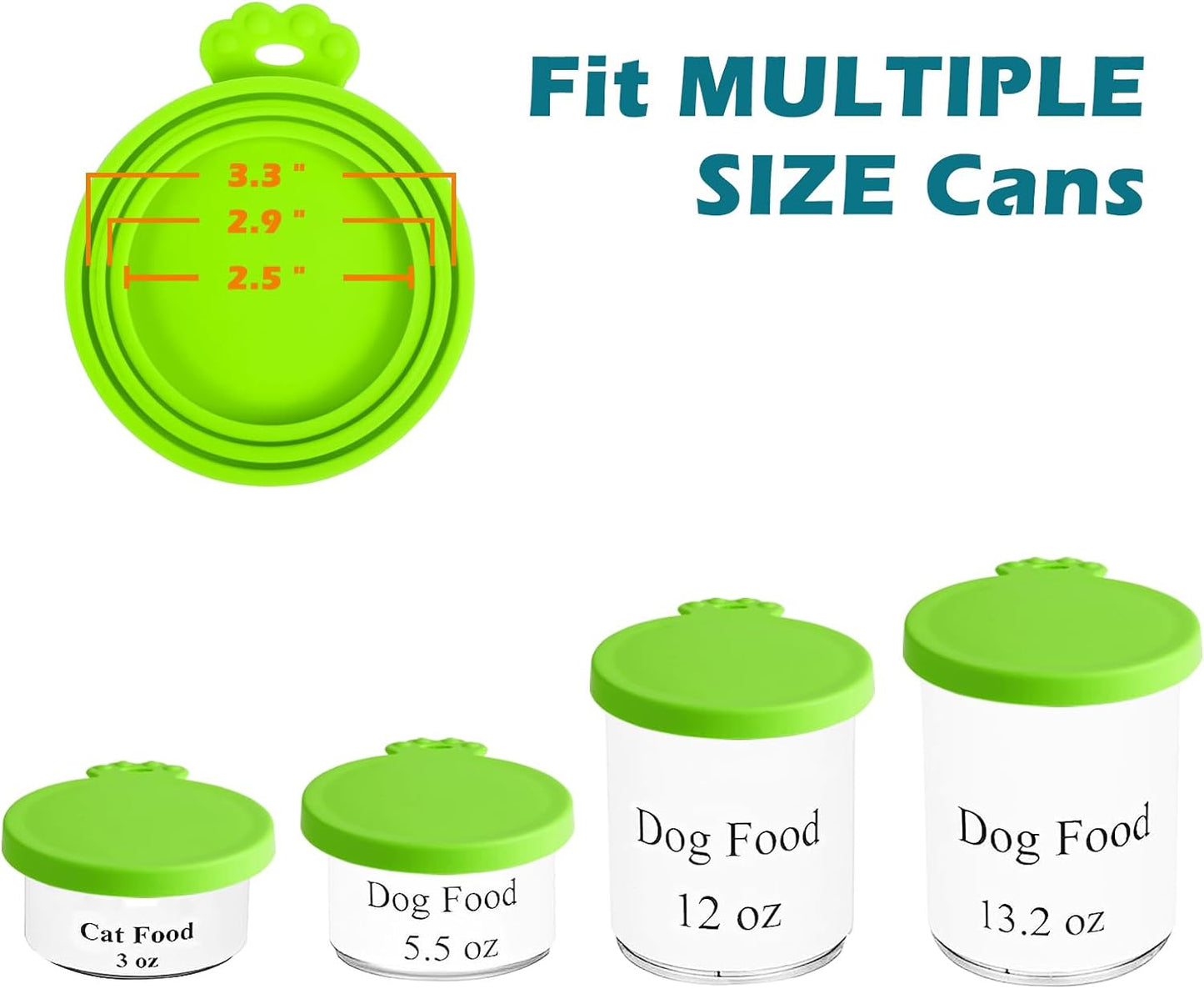 4 Packs Pet Food Can Covers Lids, Universal Size for Dog Cat Food