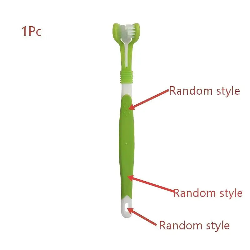 3-Sided Pet Toothbrush Dog Plastic Toothbrush Removing Bad Breath Tartar Cleaning Mouth Pet Dental Care Cat Cleaning Mouth