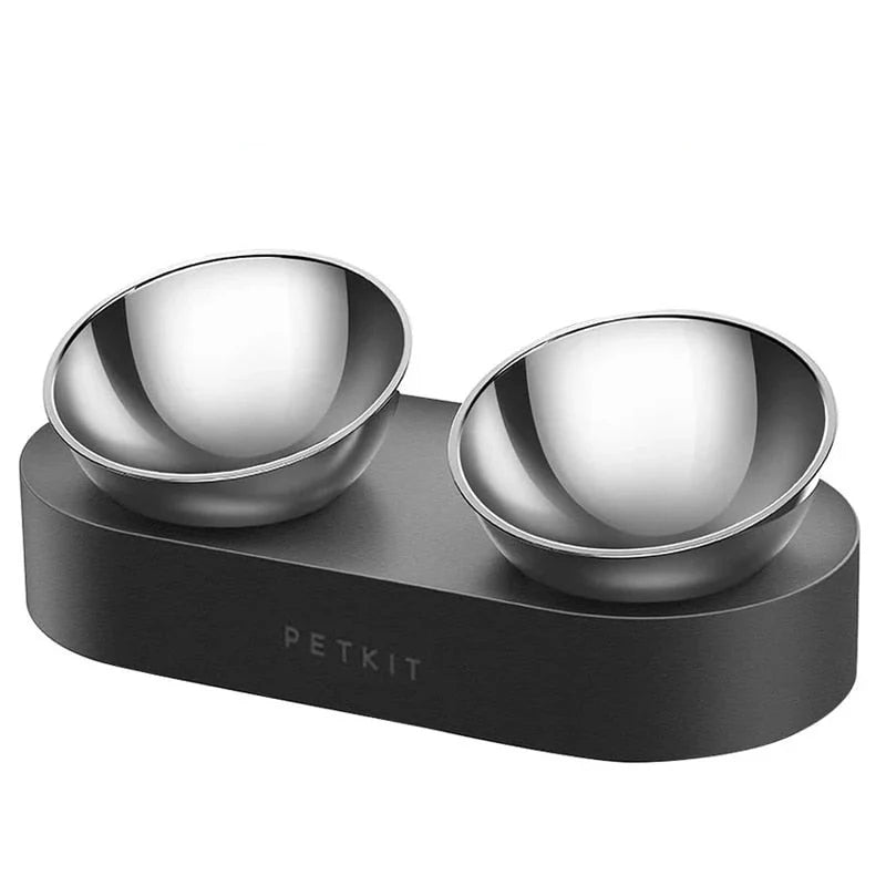 Comedouro E Bebedouro Para Gatos Em Aço Inox Ergonômico