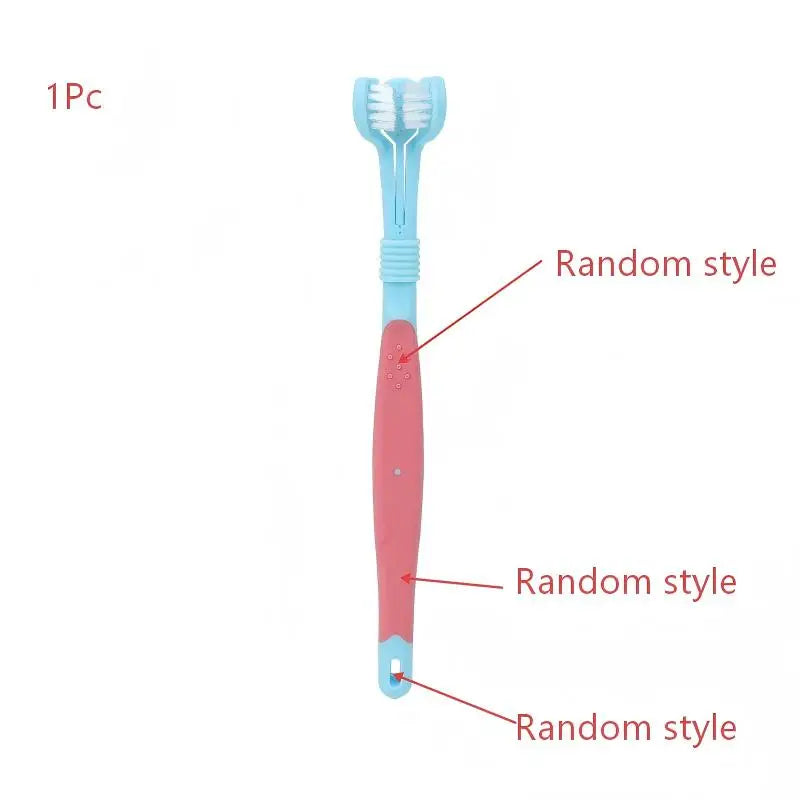 3-Sided Pet Toothbrush Dog Plastic Toothbrush Removing Bad Breath Tartar Cleaning Mouth Pet Dental Care Cat Cleaning Mouth