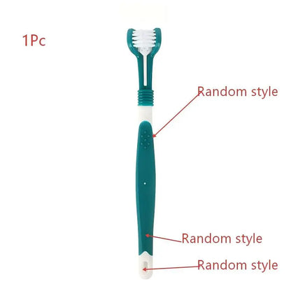3-Sided Pet Toothbrush Dog Plastic Toothbrush Removing Bad Breath Tartar Cleaning Mouth Pet Dental Care Cat Cleaning Mouth