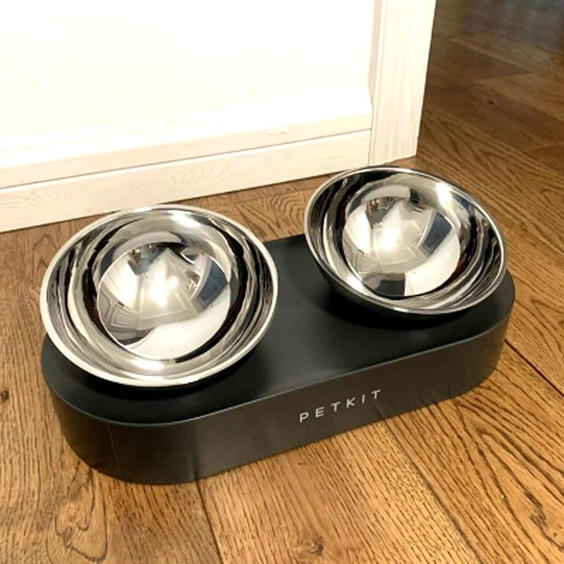 Comedouro E Bebedouro Para Gatos Em Aço Inox Ergonômico