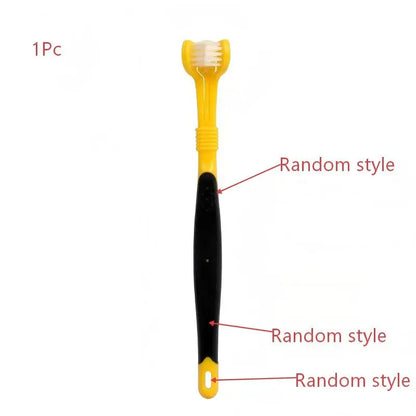 3-Sided Pet Toothbrush Dog Plastic Toothbrush Removing Bad Breath Tartar Cleaning Mouth Pet Dental Care Cat Cleaning Mouth