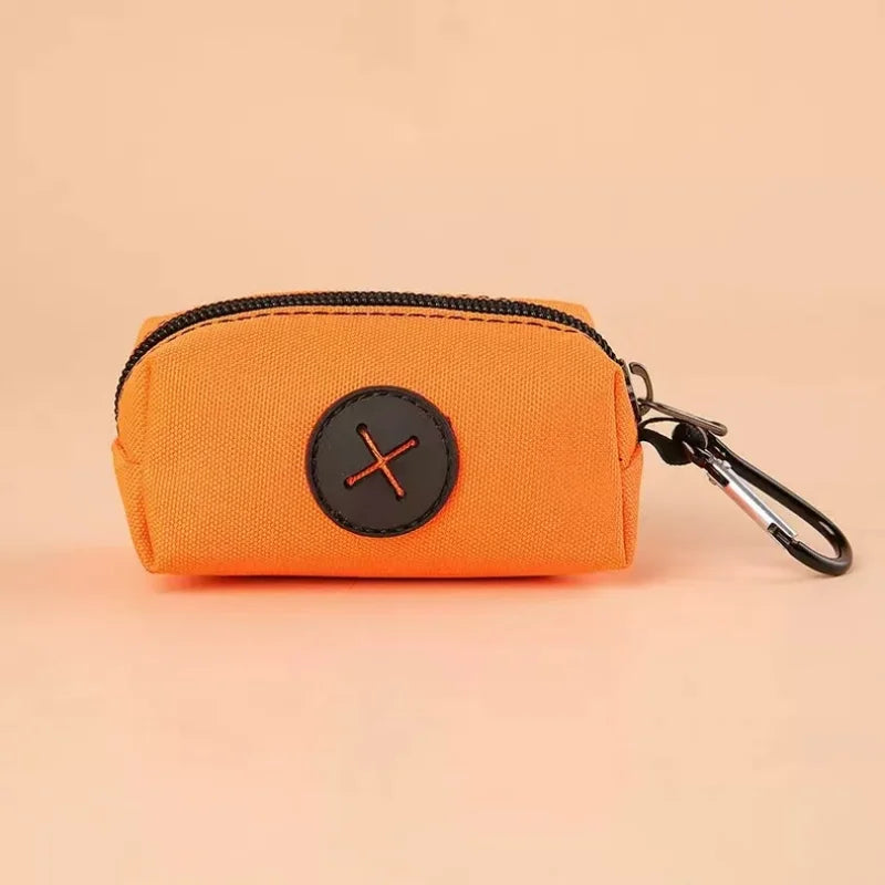 Canvas Dog Poop Bag Holder, Outdoor Pet Waste Bag Dispenser with Carabiner Clip, Animal Waste Collection Pouch