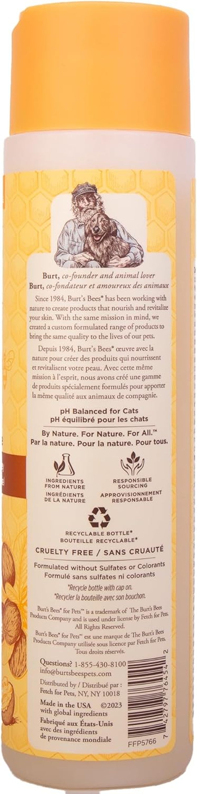 Burts Bees for Pets Hypoallergenic Cat Shampoo, Unscented, 10 Fl Oz, 2-Pk